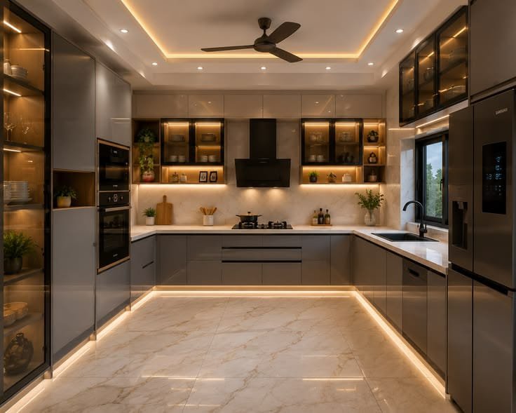 U shape kitchen